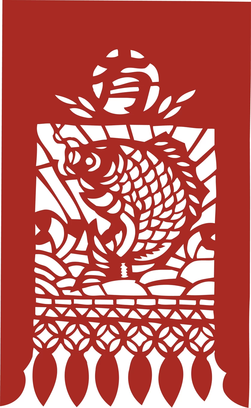 中国风中式传统喜庆民俗人物动物窗花剪纸插画边框AI矢量PNG素材【2001】